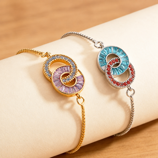 Pulsera de Piedras de Nacimiento Enlazadas Mamá e Hijo