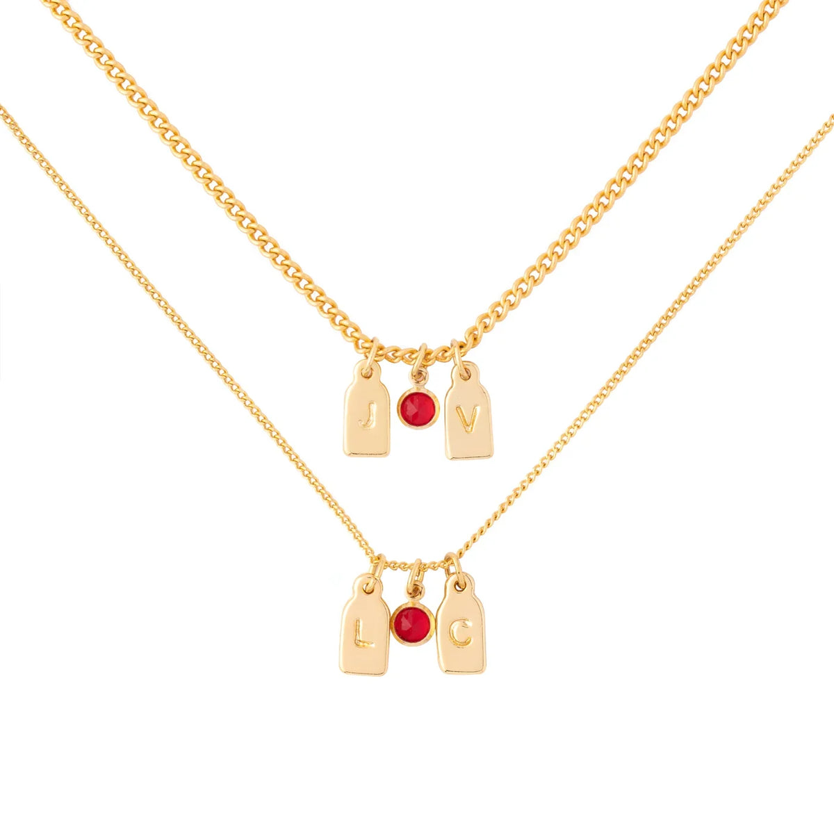 Collar de Iniciales y Piedra de Aniversario