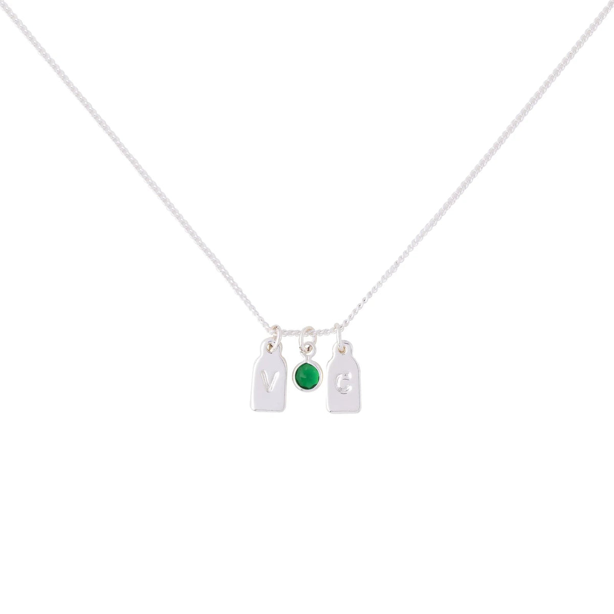 Collar de Iniciales y Piedra de Aniversario