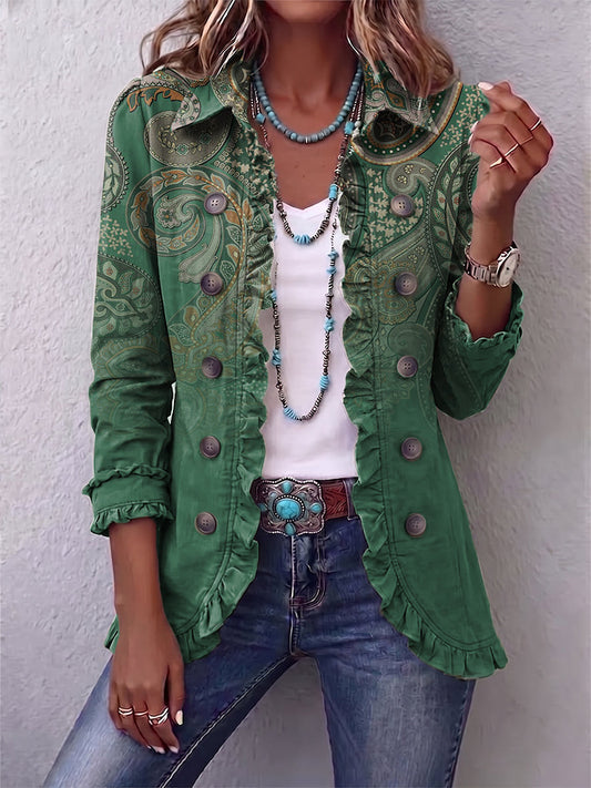 Addolorata | Chaqueta Estampado Cachemira Verde
