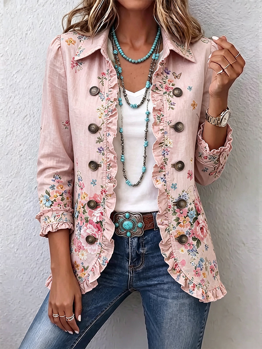 Maddalena | Chaqueta Floral con Botones