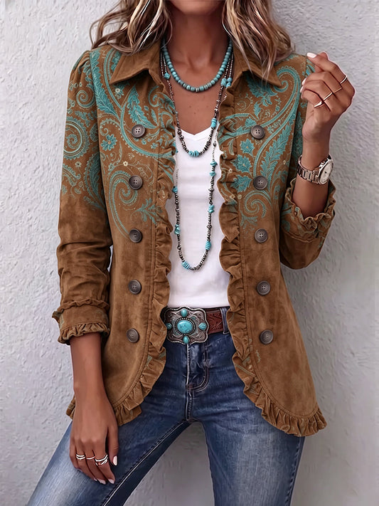 Clelia | Chaqueta Estampado Cachemira con Volantes