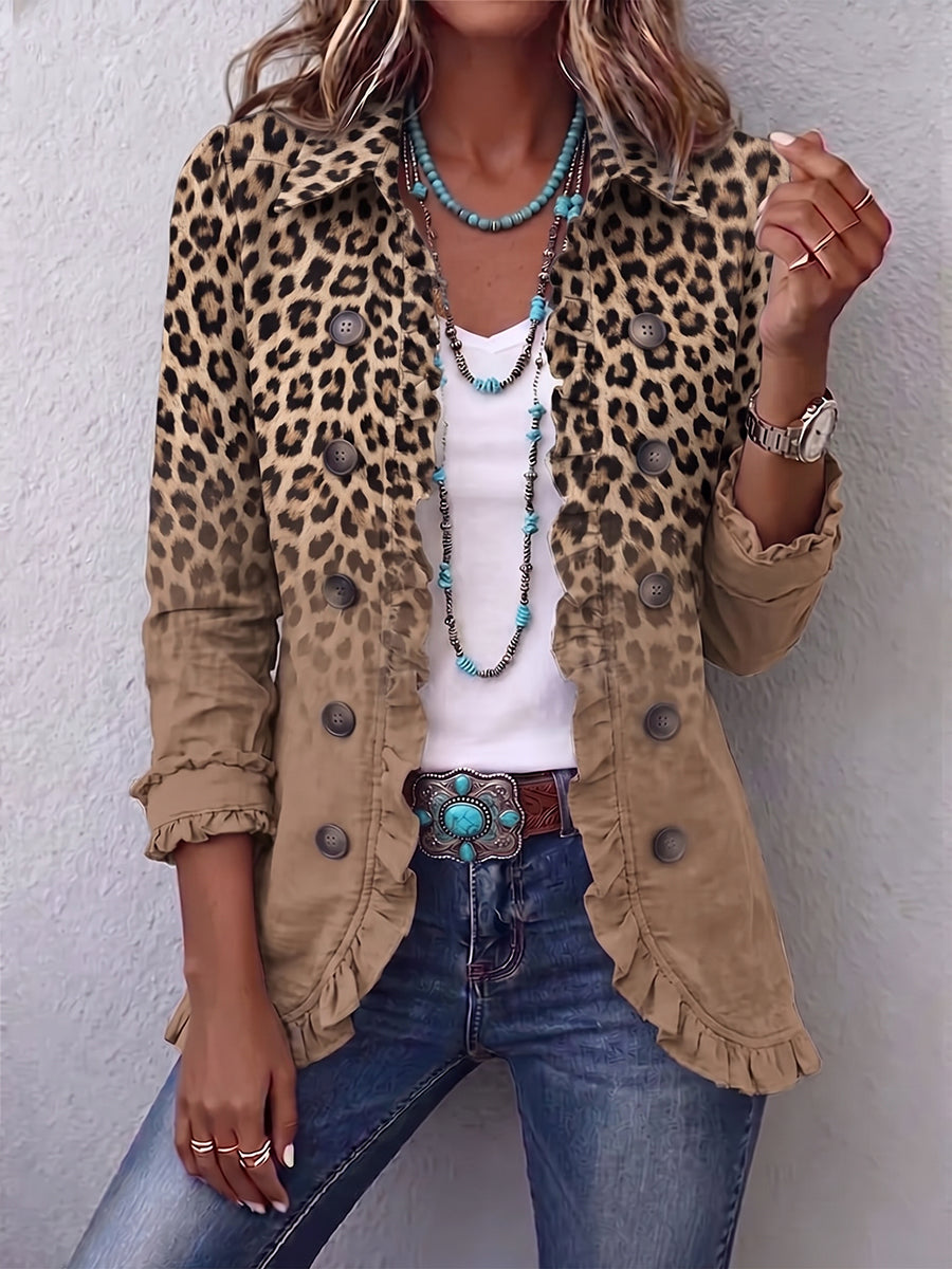 Silvana | Chaqueta Animal Print Leopardo Camel