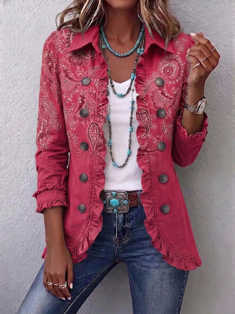 Agnese | Chaqueta Estampado Cachemira Rosa