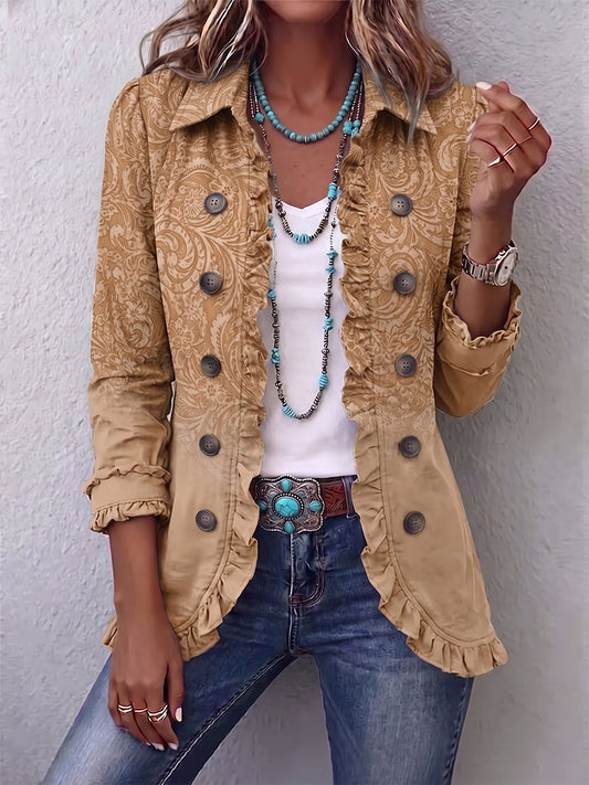 Palmira | Chaqueta Estampado en Relieve Caqui