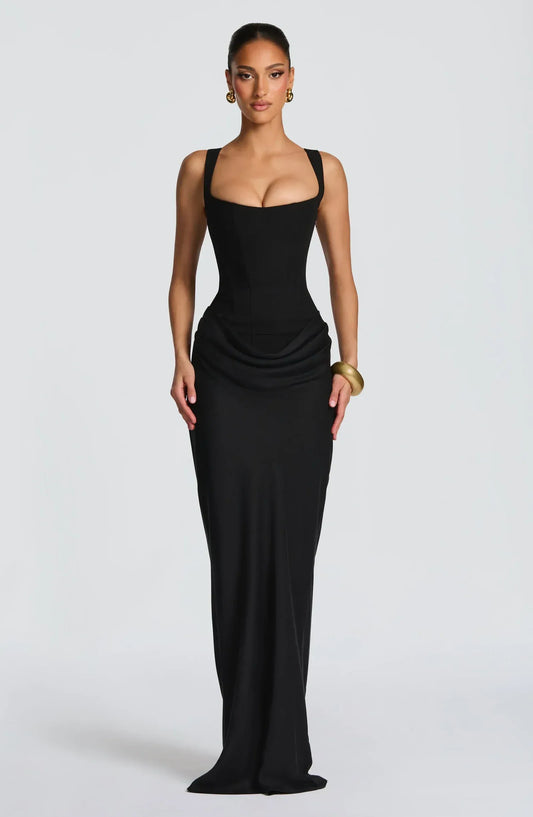 Vestido Cannes con corpino estructurado y falda de lyocell